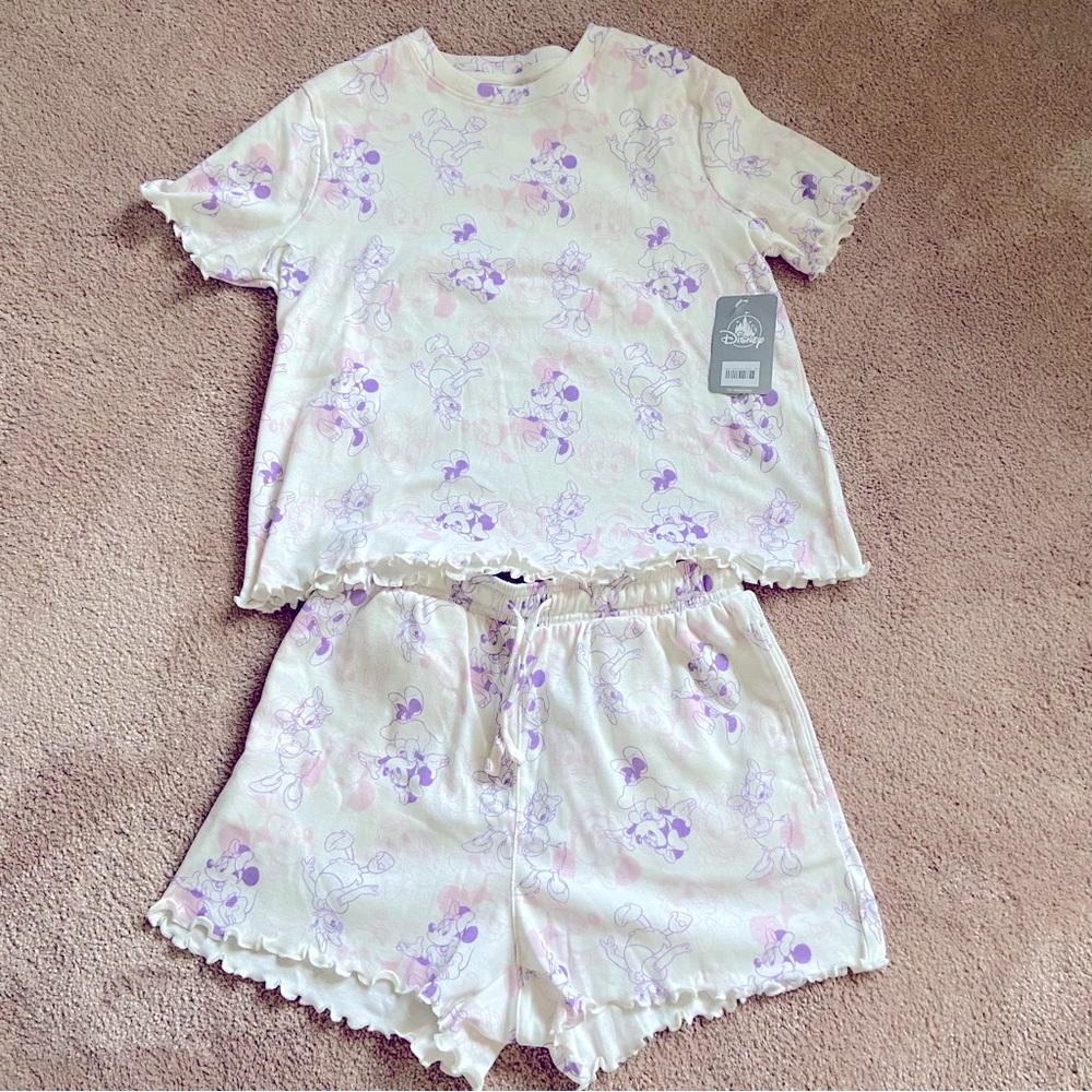 Disney Minnie Mouse and Daffy Duck Sleep Shirt and Drawstring  Short Set